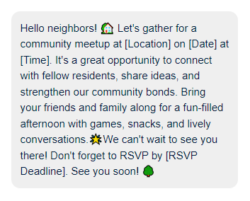 community meetup invitation