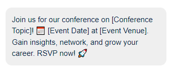 Conference invite text example