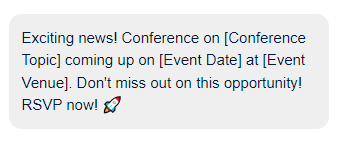 Conference invite text example