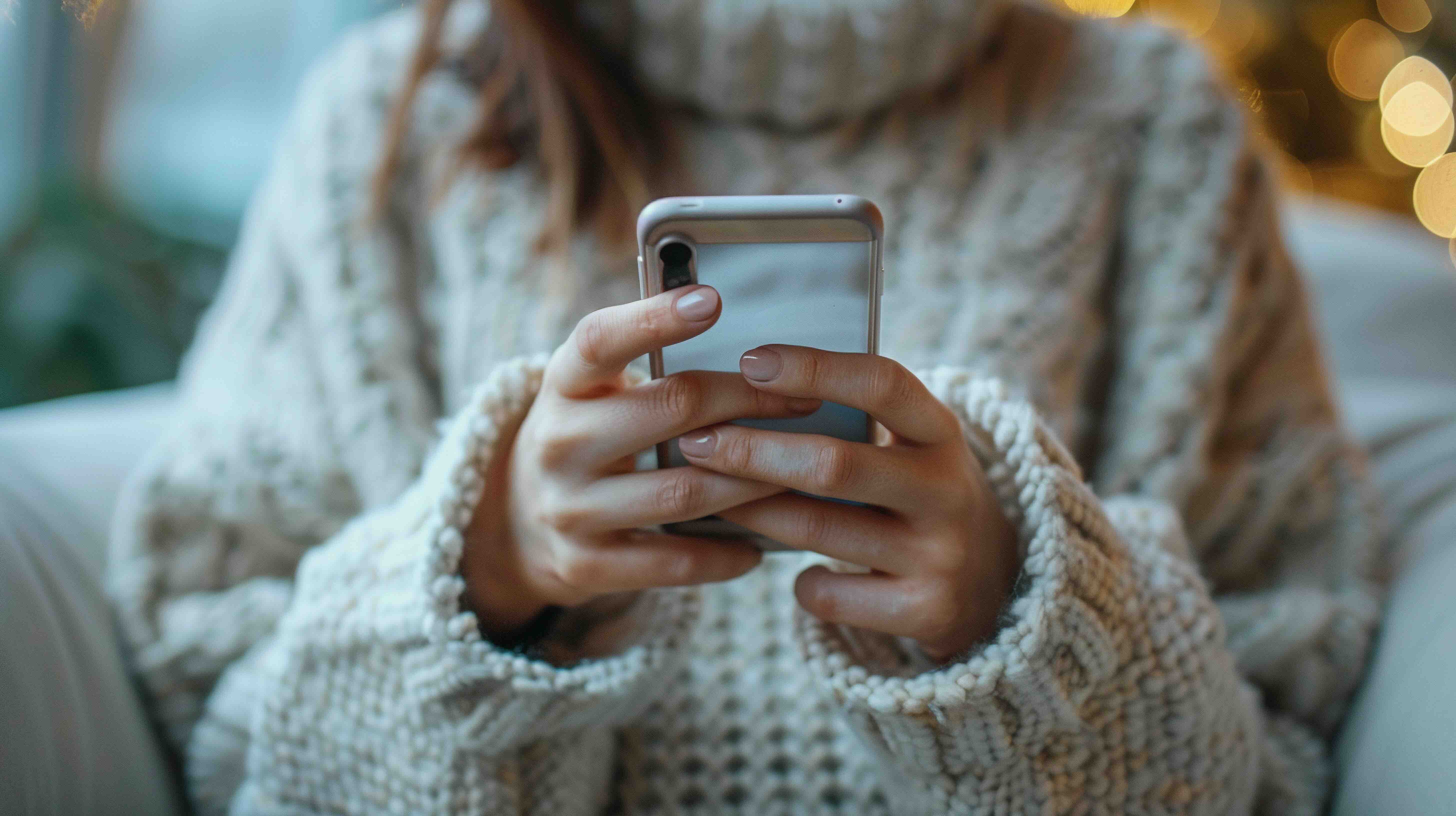 woman holding a phone